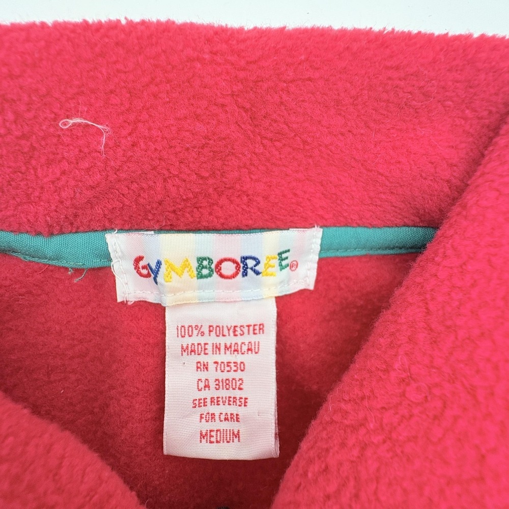 Gymboree Shirt Jacket Kids Medium Red Fleece Button‎ Front Collared Pockets - Picture 4 of 7